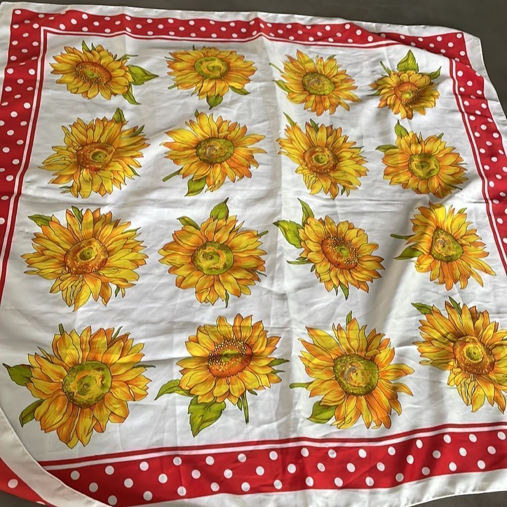 Large sunflower art of the scarf perfect travel companion